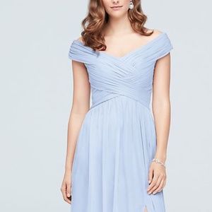 David's Bridal Bridesmaid Dress Ice Blue 14